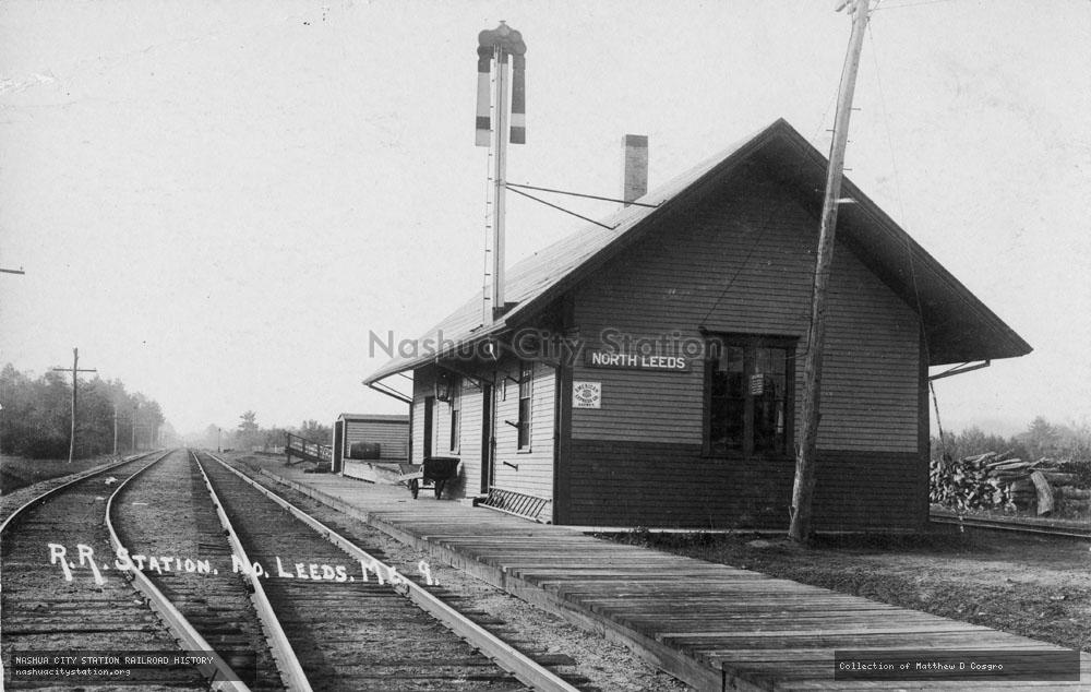Postcard: Railroad Station, North Leeds, Maine